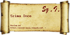Szima Ince névjegykártya